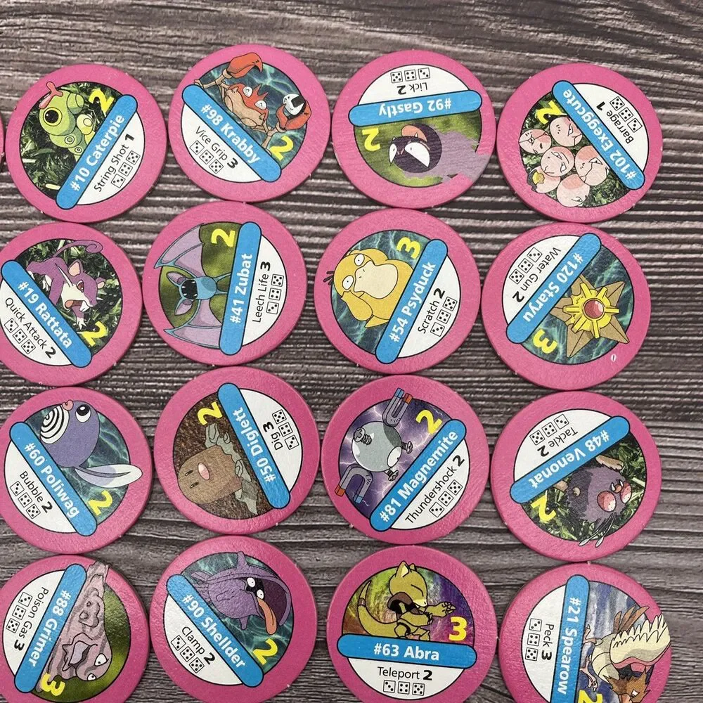 Pokémon Master Trainer Board Game 34 Pink Pokémon Chip Lot OEM Replacement Parts